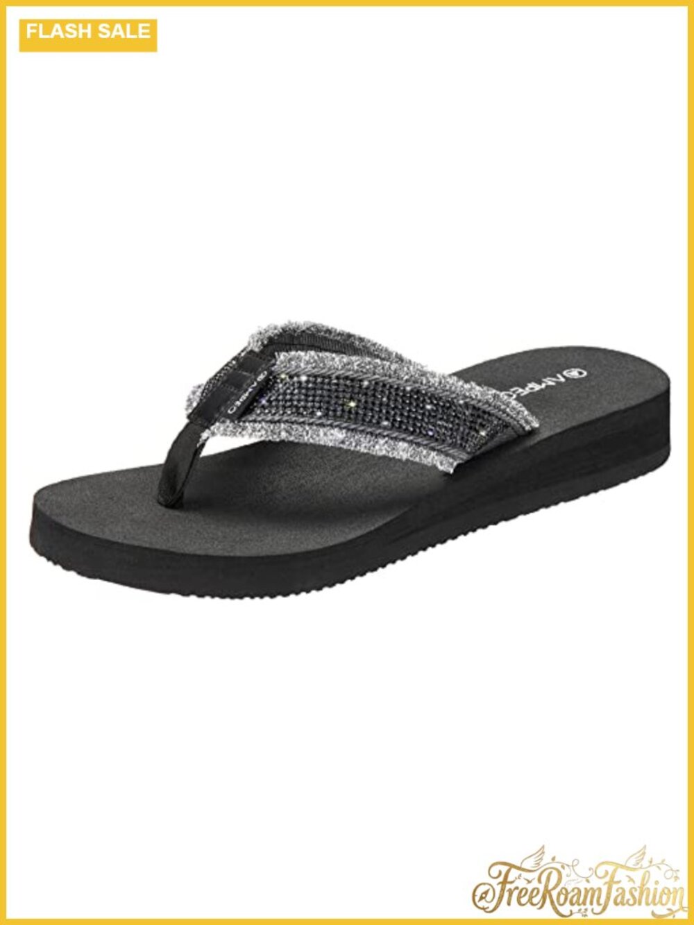 Rhinestone Arch Support Flip Flops Comfortable Summer Beach Thong Sandals